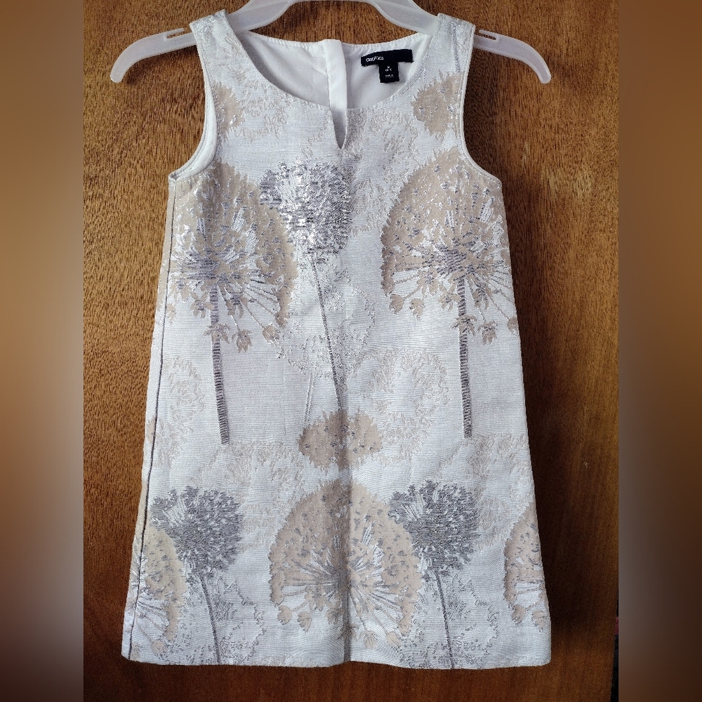 GAP Kids Dress in Silver and Cream Floral
